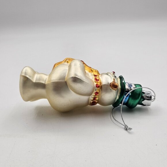 Vintage Frosty The Snowman Blown Glass Christmas Tree Ornaments Lot of 2 5 in - Picture 6 of 10